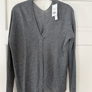 New!! Vince Gray V-Neck Lightweight Sweater